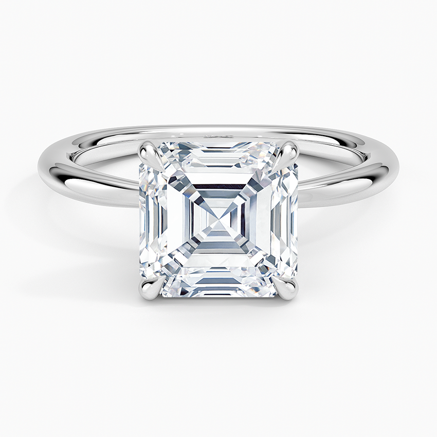 Freesia 2mm Solitaire Ring Platinum Asscher Engagement Ring