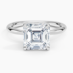 Freesia 2mm Solitaire Ring Platinum Asscher Engagement Ring