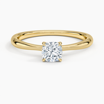Freesia 2mm Solitaire Ring Yellow Gold 18k Cushion Engagement Ring