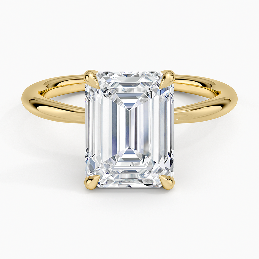 Freesia 2mm Solitaire Ring Yellow Gold 18k Emerald Engagement Ring