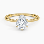 Freesia 2mm Solitaire Ring Yellow Gold 18k Pear Engagement Ring