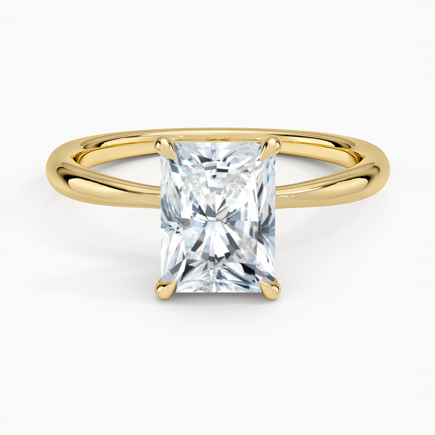 Freesia 2mm Solitaire Ring Yellow Gold 18k Radiant Engagement Ring