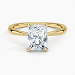 Freesia 2mm Solitaire Ring Yellow Gold 18k Radiant Engagement Ring