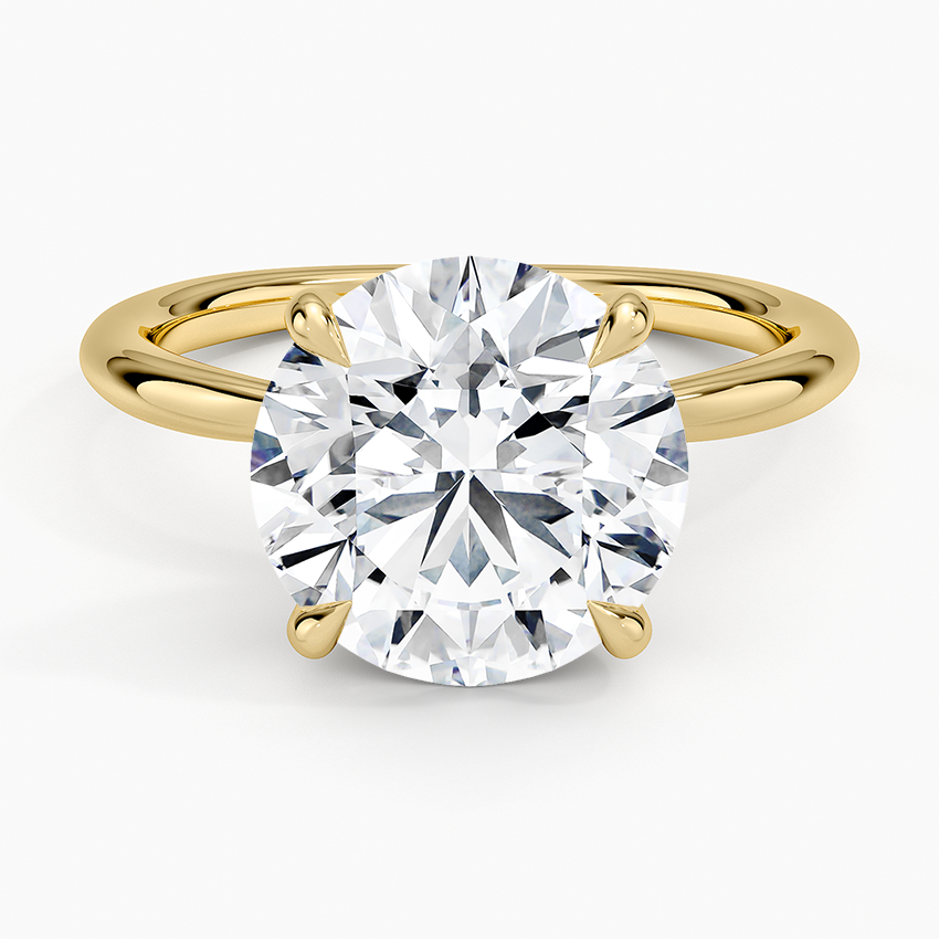 Freesia 2mm Solitaire Ring Yellow Gold 18k Round Engagement Ring