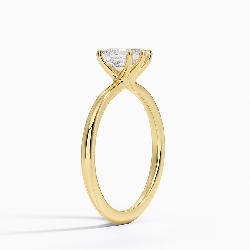 Freesia Six-Prong Solitaire Ring Yellow Gold 18k Asscher Engagement Ring