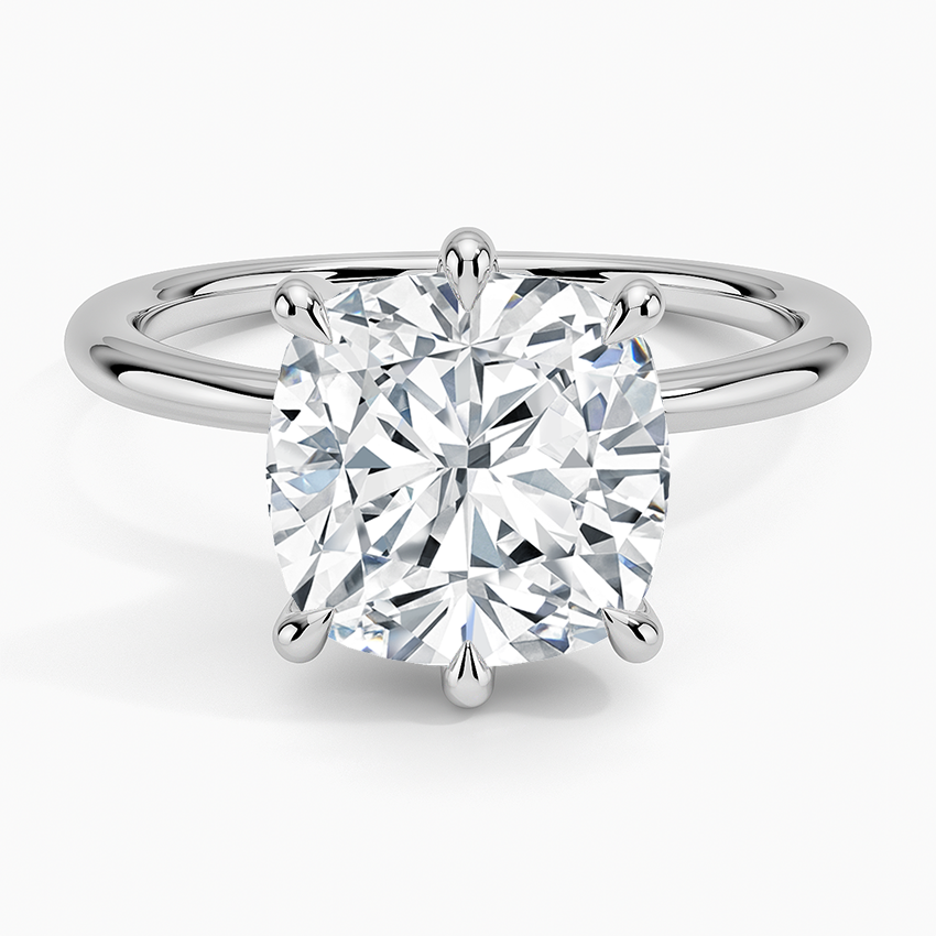 Freesia Six-Prong Solitaire Ring Platinum Cushion Engagement Ring