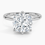 Freesia Six-Prong Solitaire Ring Platinum Cushion Engagement Ring
