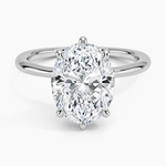 Freesia Six-Prong Solitaire Ring Platinum Oval Engagement Ring