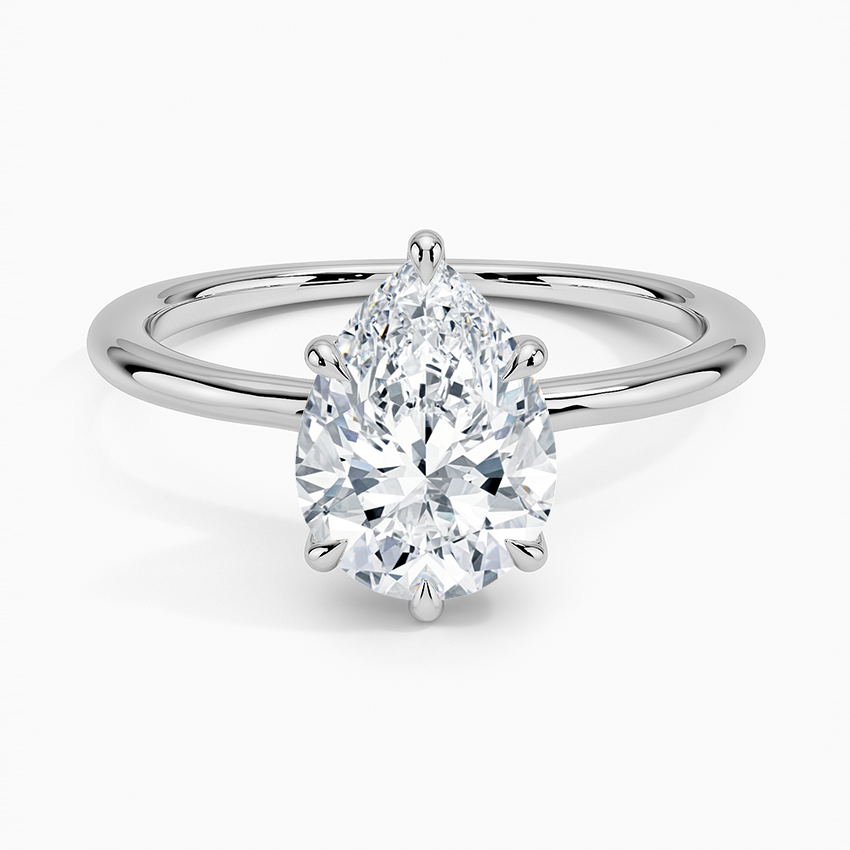 Freesia Six-Prong Solitaire Ring Platinum Pear Engagement Ring