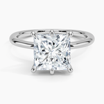 Freesia Six-Prong Solitaire Ring Platinum Princess Engagement Ring