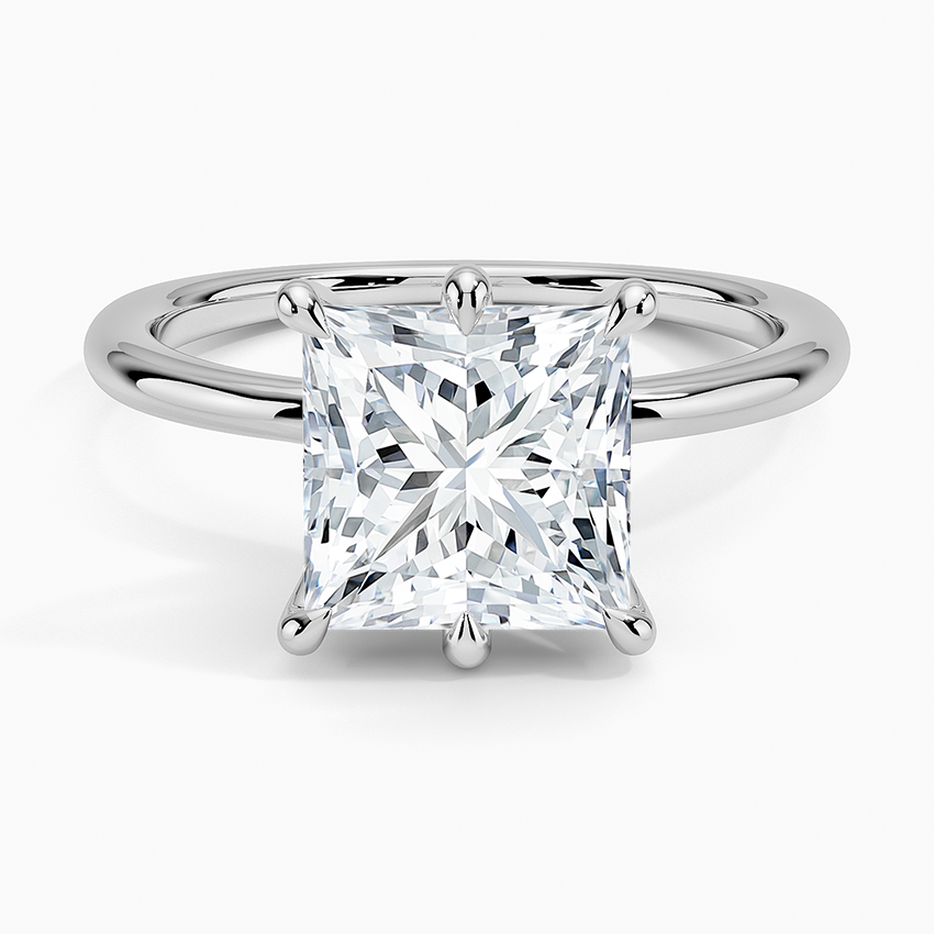Freesia Six-Prong Solitaire Ring Platinum Princess Engagement Ring