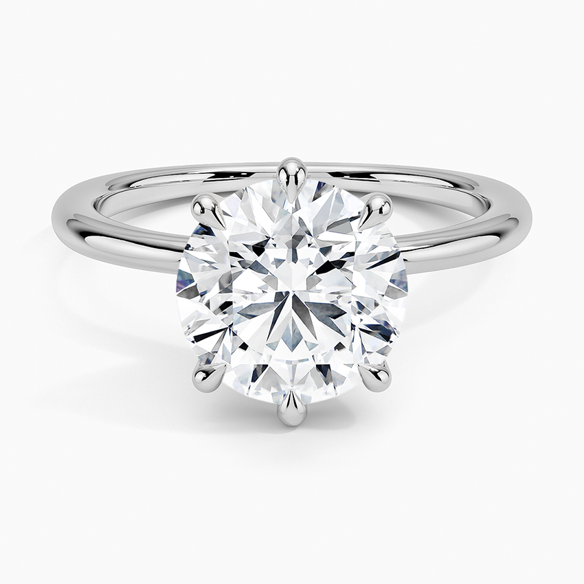 Freesia Six-Prong Solitaire Ring Platinum Round Engagement Ring