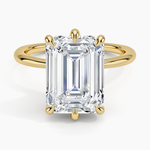 Freesia Six-Prong Solitaire Ring Yellow Gold 18k Emerald Engagement Ring