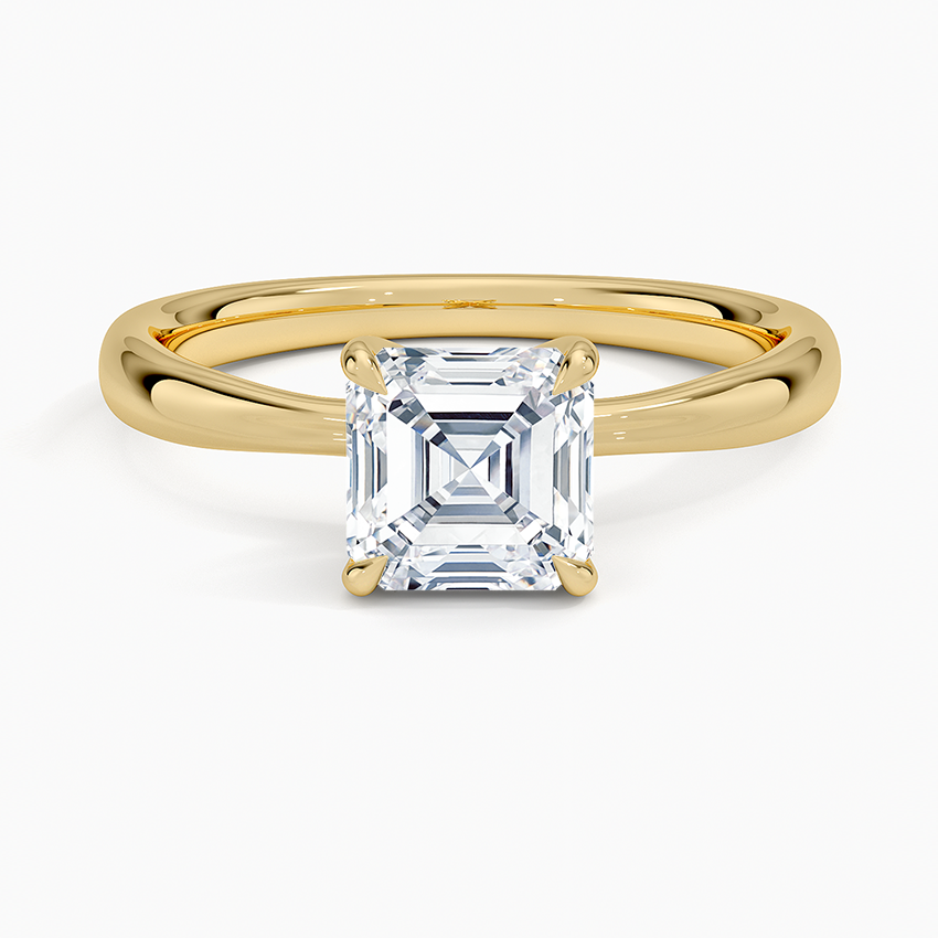 Freesia 2.7mm Solitaire Ring Yellow Gold 18k Asscher Engagement Ring