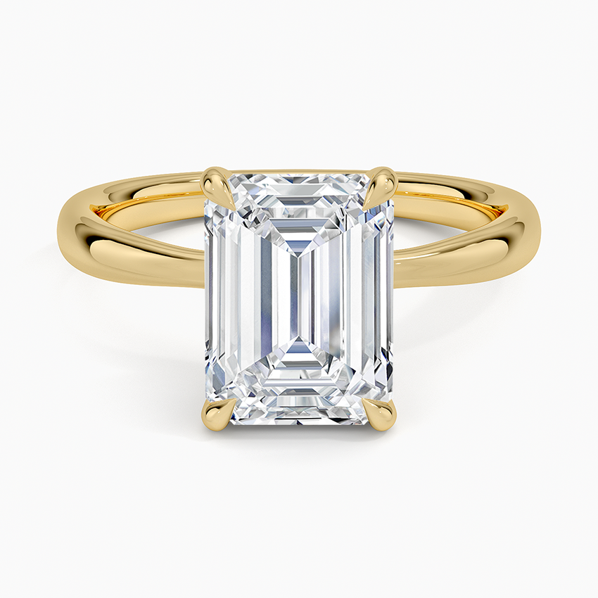 Freesia 2.7mm Solitaire Ring Yellow Gold 18k Emerald Engagement Ring
