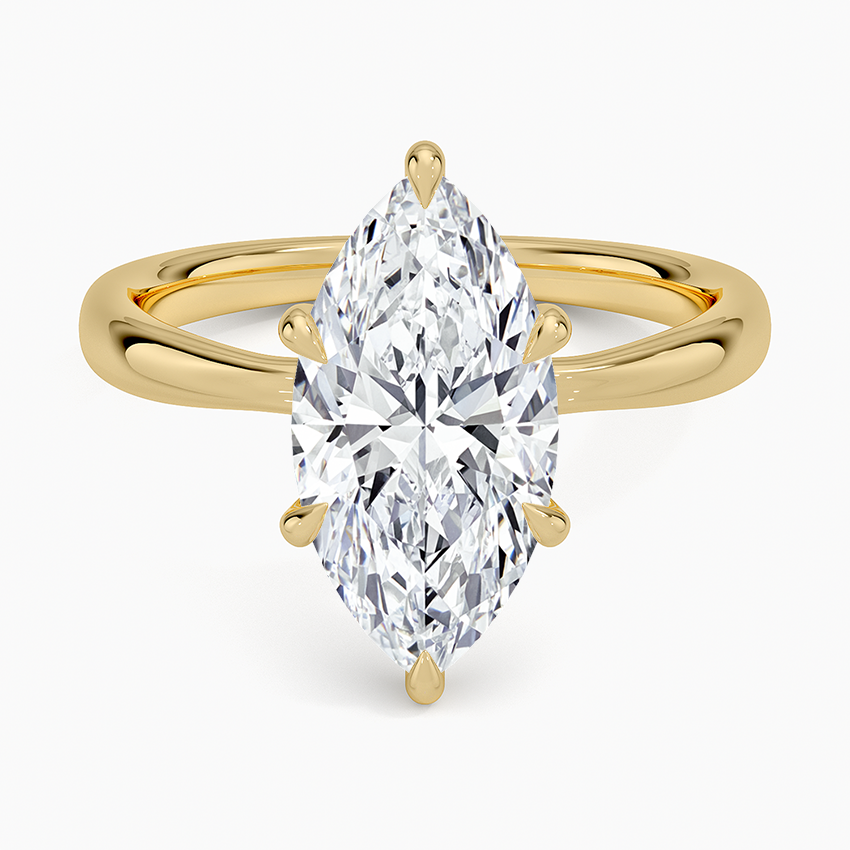 Freesia 2.7mm Solitaire Ring Yellow Gold 18k Marquise Engagement Ring