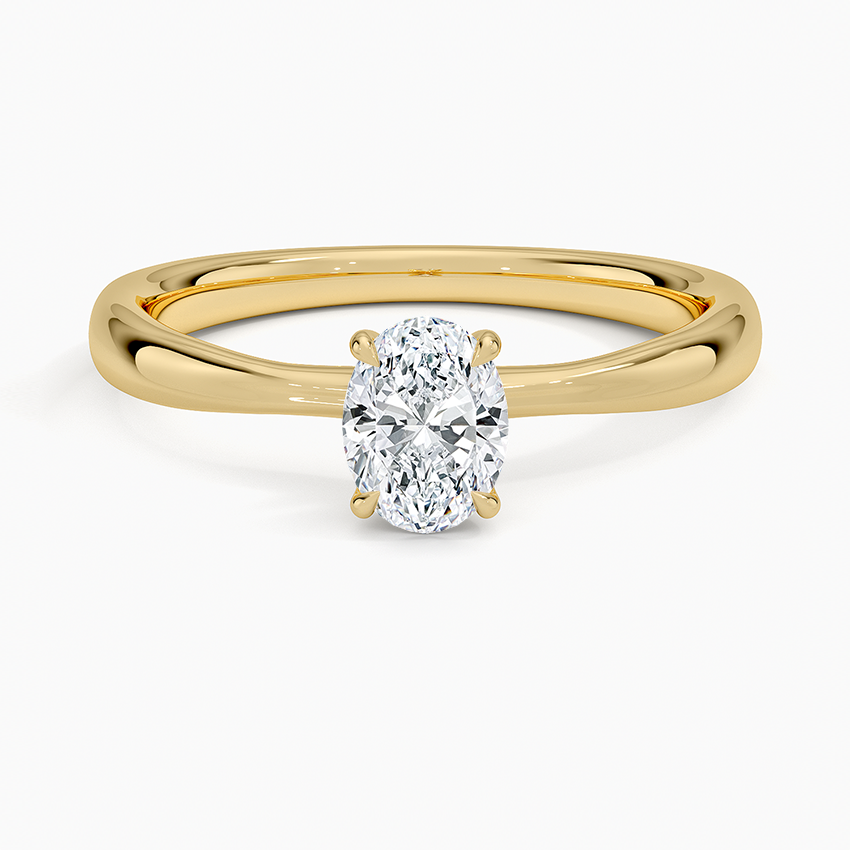 Freesia 2.7mm Solitaire Ring Yellow Gold 18k Oval Engagement Ring