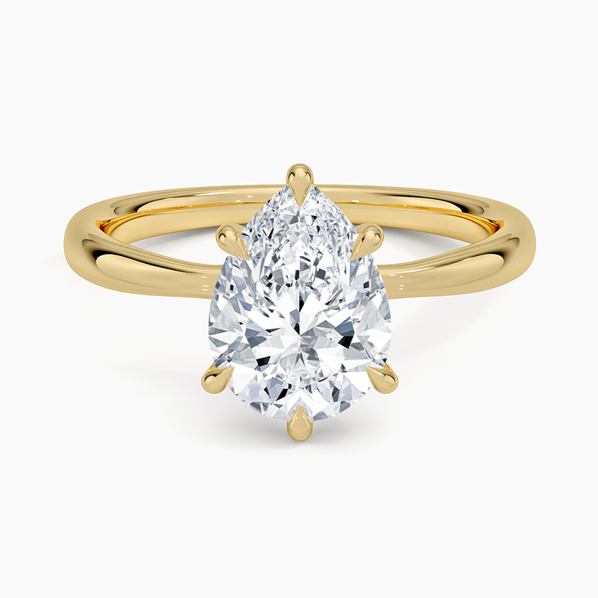 Freesia 2.7mm Solitaire Ring Yellow Gold 18k Pear Engagement Ring