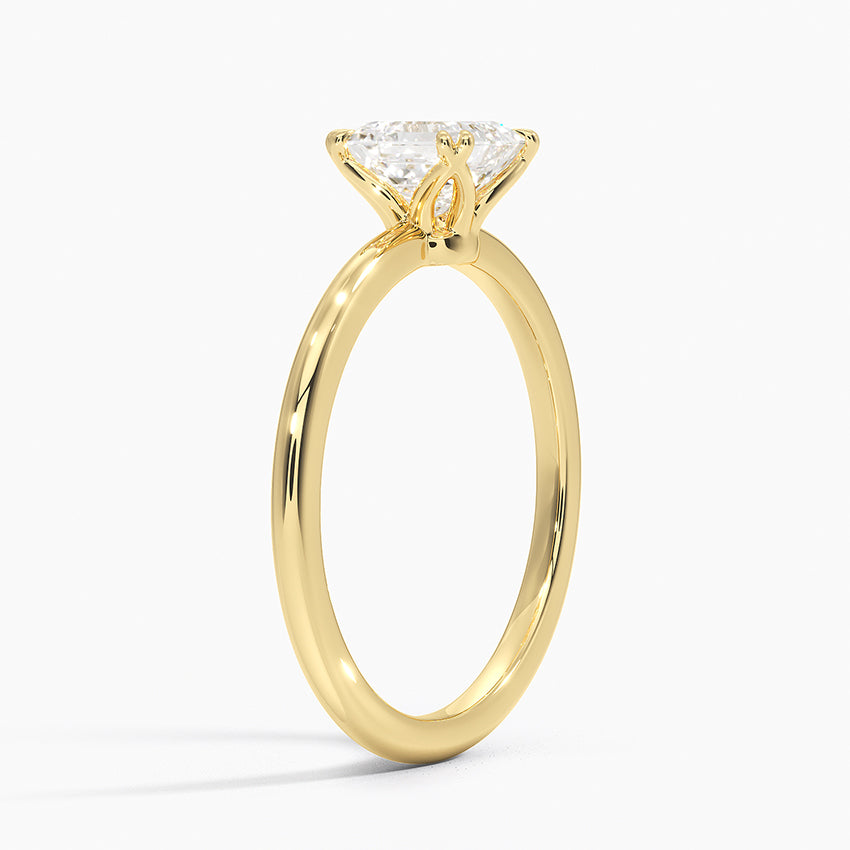 Aveline Solitaire Ring Yellow Gold 18k Asscher Engagement Ring