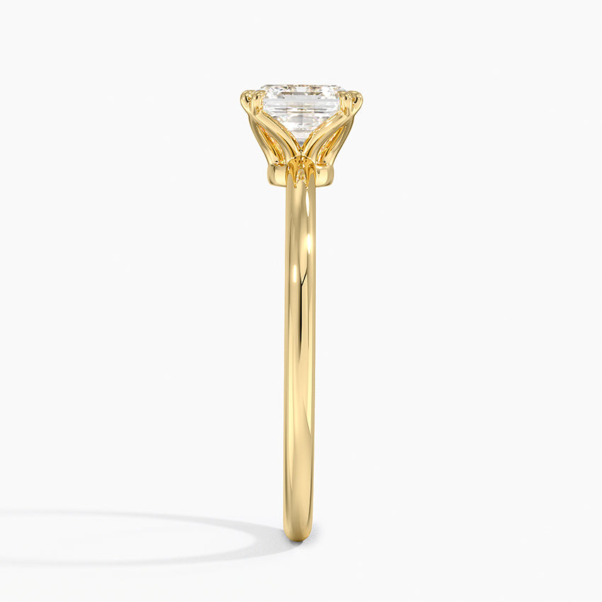 Aveline Solitaire Ring Yellow Gold 18k Asscher Engagement Ring