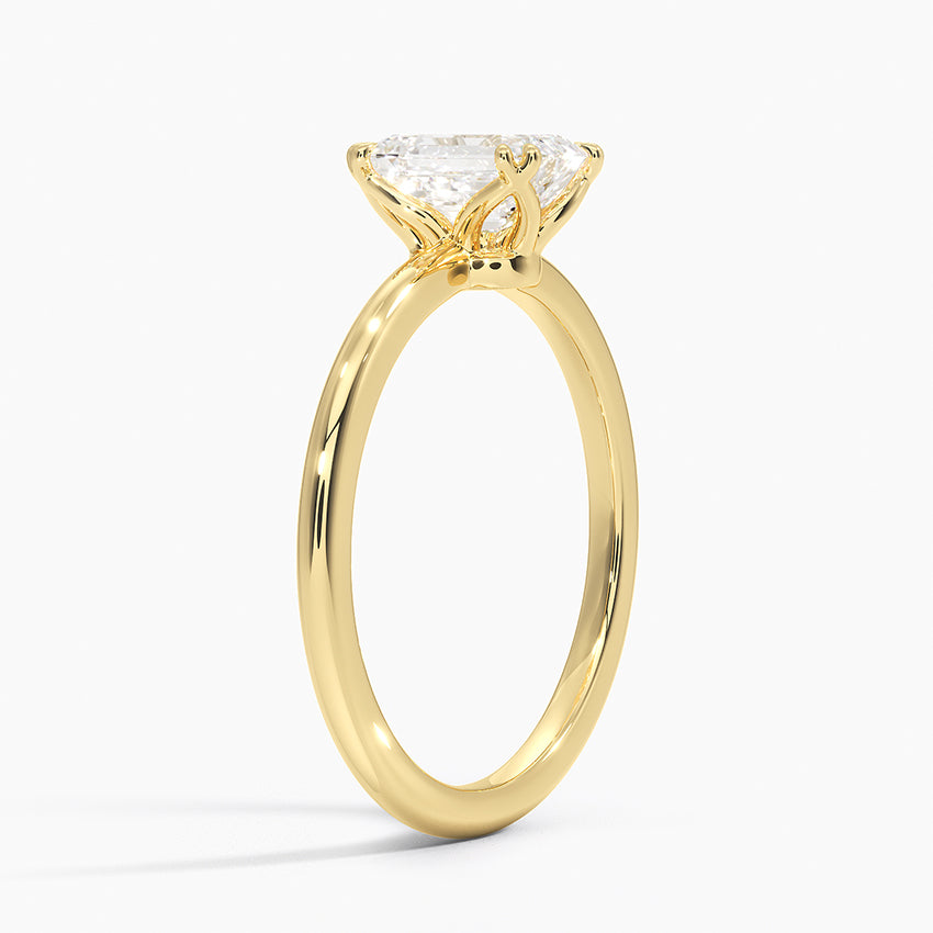 Aveline Solitaire Ring Yellow Gold 18k Emerald Engagement Ring