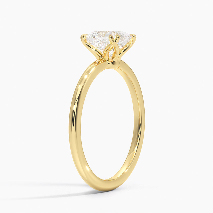 Aveline Solitaire Ring Yellow Gold 18k Princess Engagement Ring