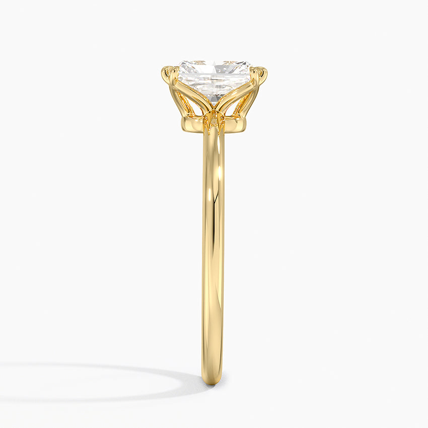 Aveline Solitaire Ring Yellow Gold 18k Radiant Engagement Ring