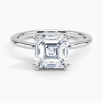 Aveline Solitaire Ring Platinum Asscher Engagement Ring