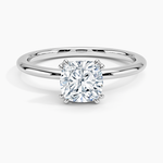 Aveline Solitaire Ring Platinum Cushion Engagement Ring