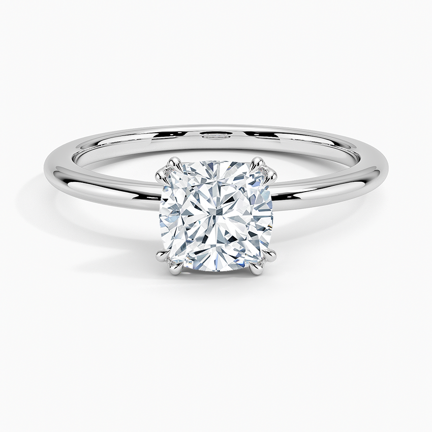 Aveline Solitaire Ring Platinum Cushion Engagement Ring