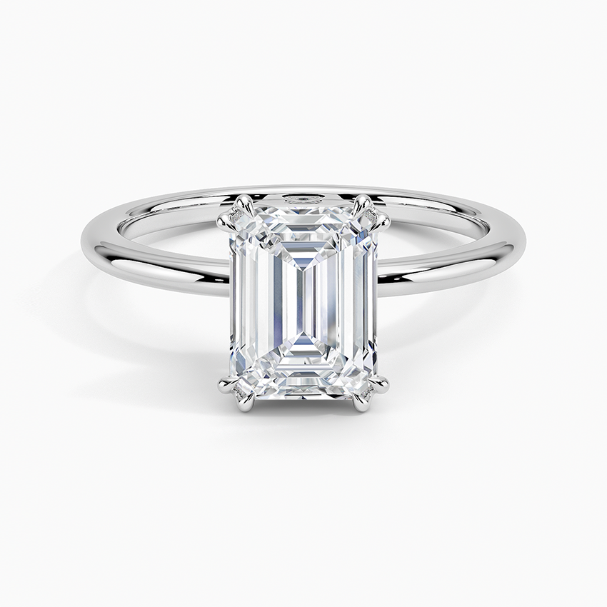 Aveline Solitaire Ring Platinum Emerald Engagement Ring