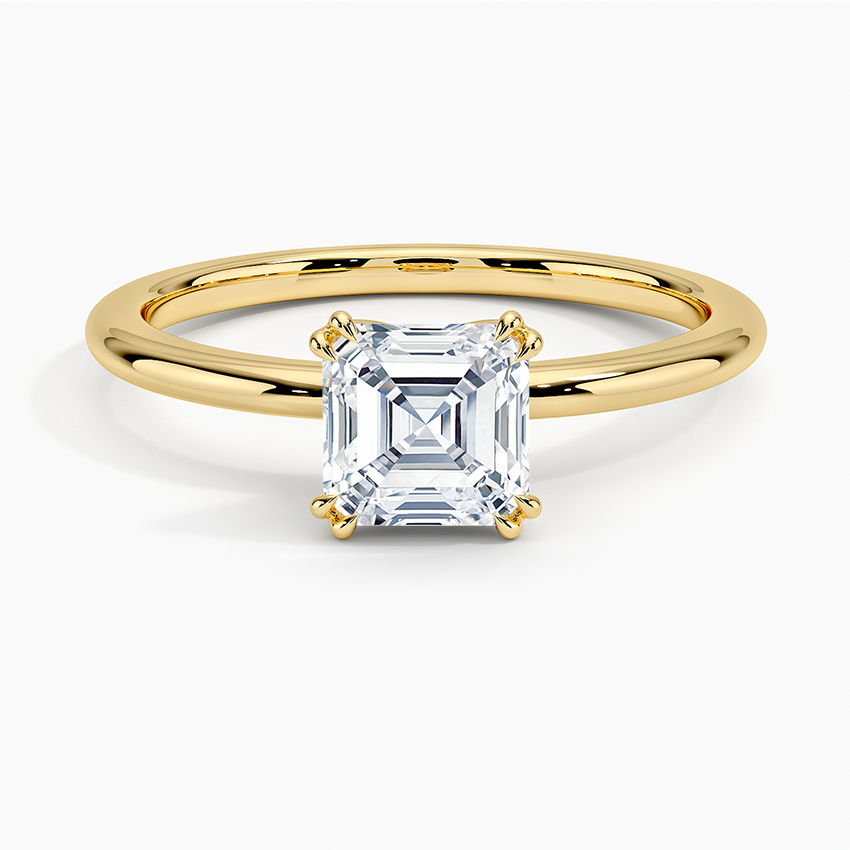 Aveline Solitaire Ring Yellow Gold 18k Asscher Engagement Ring