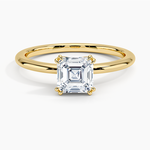 Aveline Solitaire Ring Yellow Gold 18k Asscher Engagement Ring