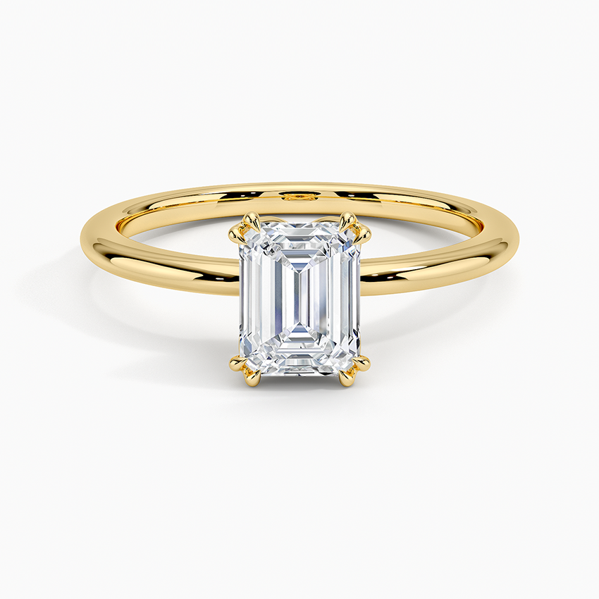 Aveline Solitaire Ring Yellow Gold 18k Emerald Engagement Ring