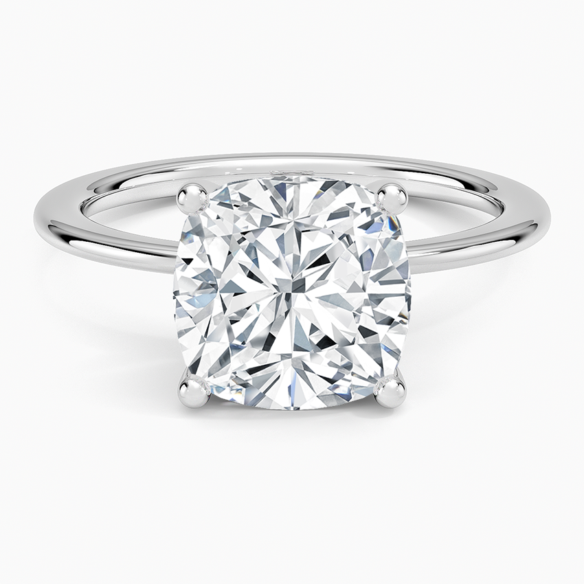 Aimee Solitaire Ring Platinum Cushion Engagement Ring
