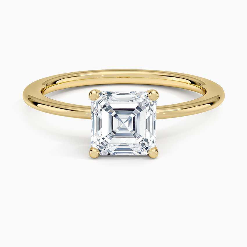 Aimee Solitaire Ring Yellow Gold 18k Asscher Engagement Ring