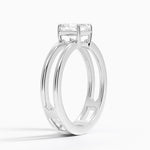 Aimee Open Double Band Solitaire Ring Platinum Asscher Engagement Ring