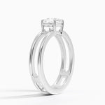 Aimee Open Double Band Solitaire Ring Platinum Cushion Engagement Ring