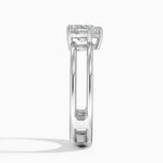 Aimee Open Double Band Solitaire Ring Platinum Heart Engagement Ring