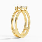 Aimee Open Double Band Solitaire Ring Yellow Gold 18k Marquise Engagement Ring