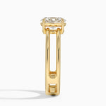 Aimee Open Double Band Solitaire Ring Yellow Gold 18k Oval Engagement Ring