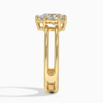 Aimee Open Double Band Solitaire Ring Yellow Gold 18k Pear Engagement Ring