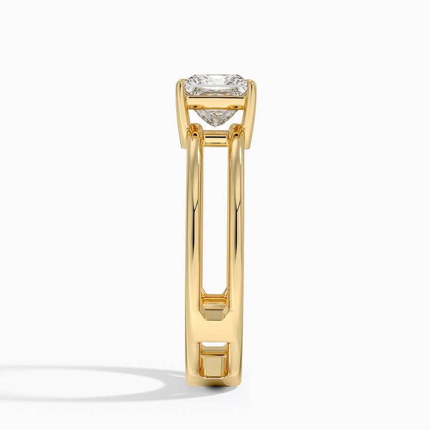 Aimee Open Double Band Solitaire Ring Yellow Gold 18k Princess Engagement Ring