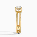 Aimee Open Double Band Solitaire Ring Yellow Gold 18k Princess Engagement Ring