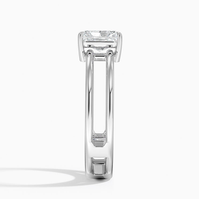 Aimee Open Double Band Solitaire Ring Platinum Radiant Engagement Ring