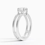 Aimee Open Double Band Solitaire Ring Platinum Round Engagement Ring