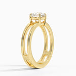 Aimee Open Double Band Solitaire Ring Yellow Gold 18k Round Engagement Ring