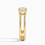 Aimee Open Double Band Solitaire Ring Yellow Gold 18k Round Engagement Ring