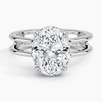 Aimee Open Double Band Solitaire Ring Platinum Oval Engagement Ring