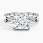 Aimee Open Double Band Solitaire Ring Platinum Princess Engagement Ring